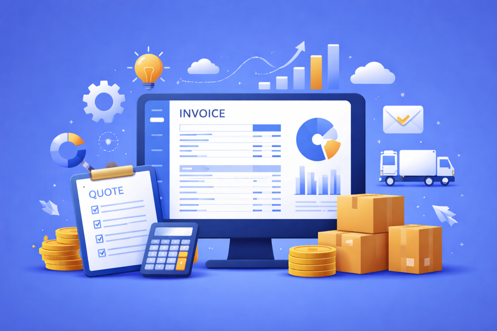 Invoice and quote management in wholesale businesses.