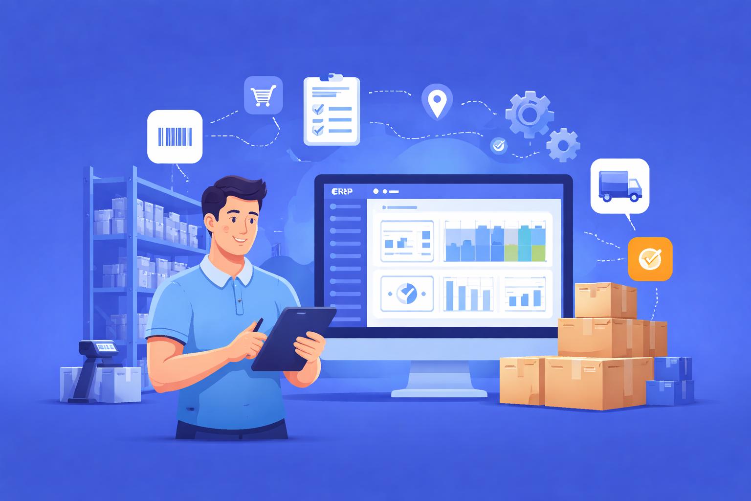 Warehouse and shipping management with ERP