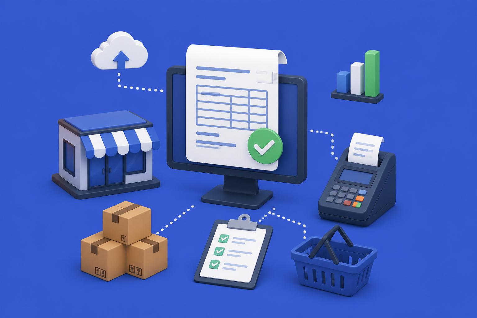 Invoice and document management in retail stores with ERP